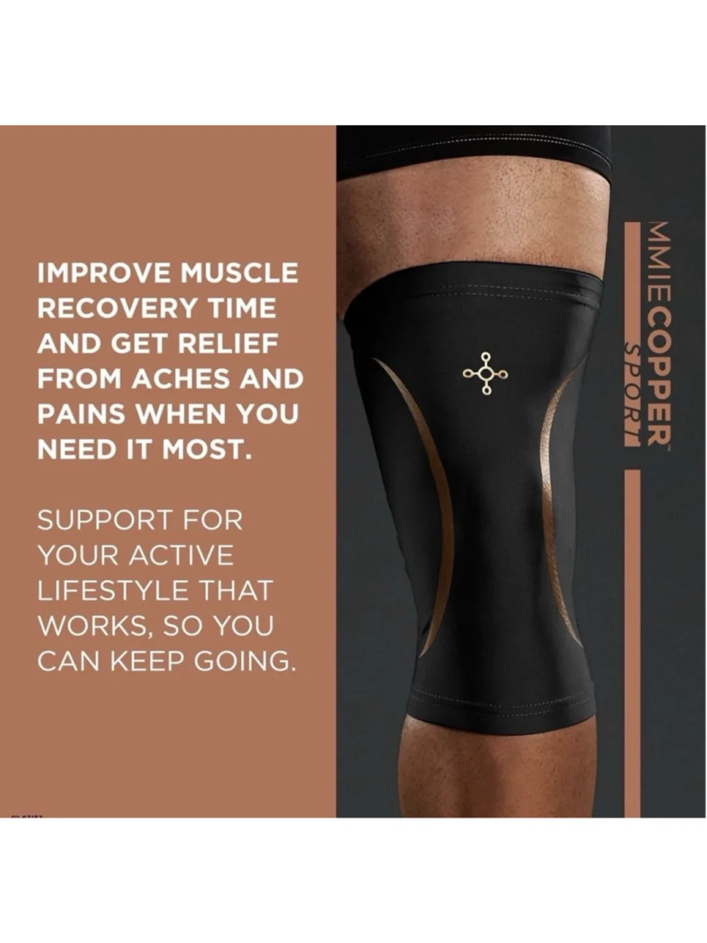 Tommie Copper Knee Compression Sleeve 15-20 mmHg Copper Slate Gray XL Support